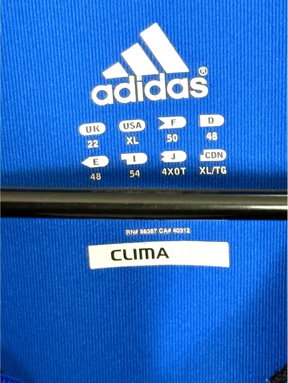 Adidas ClimaLite Full‎ Zip Track Jacket Blue Mens XL Athletic